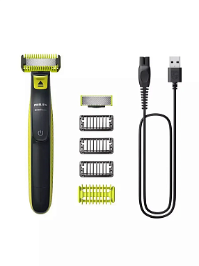 изображение Триммер Philips OneBlade QP2824/10, черный/зеленый лайм 