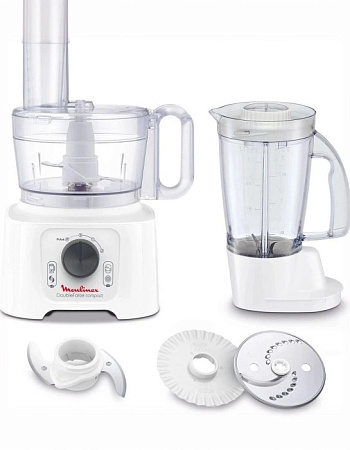 изображение Кухонный комбайн Moulinex Double Force compact  FP542111, белый 
