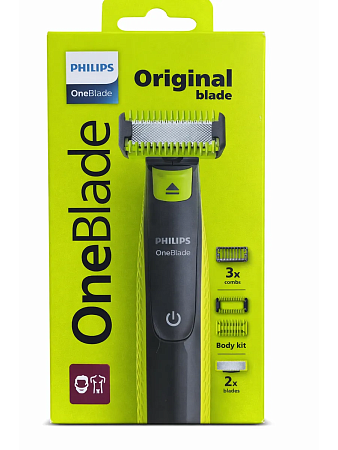 изображение Триммер Philips OneBlade QP2824/10, черный/зеленый лайм 